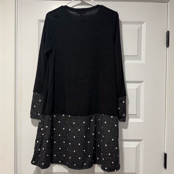 Black and Gray Polka Dot Midi Dress - Picture 2 of 8